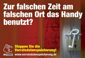 Poster gegen Vorratsdatenspeicherung