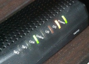 Leuchten am Modem während der Srörung