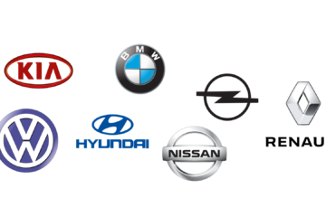 Logos der Marken mit interessanten Elektroautos